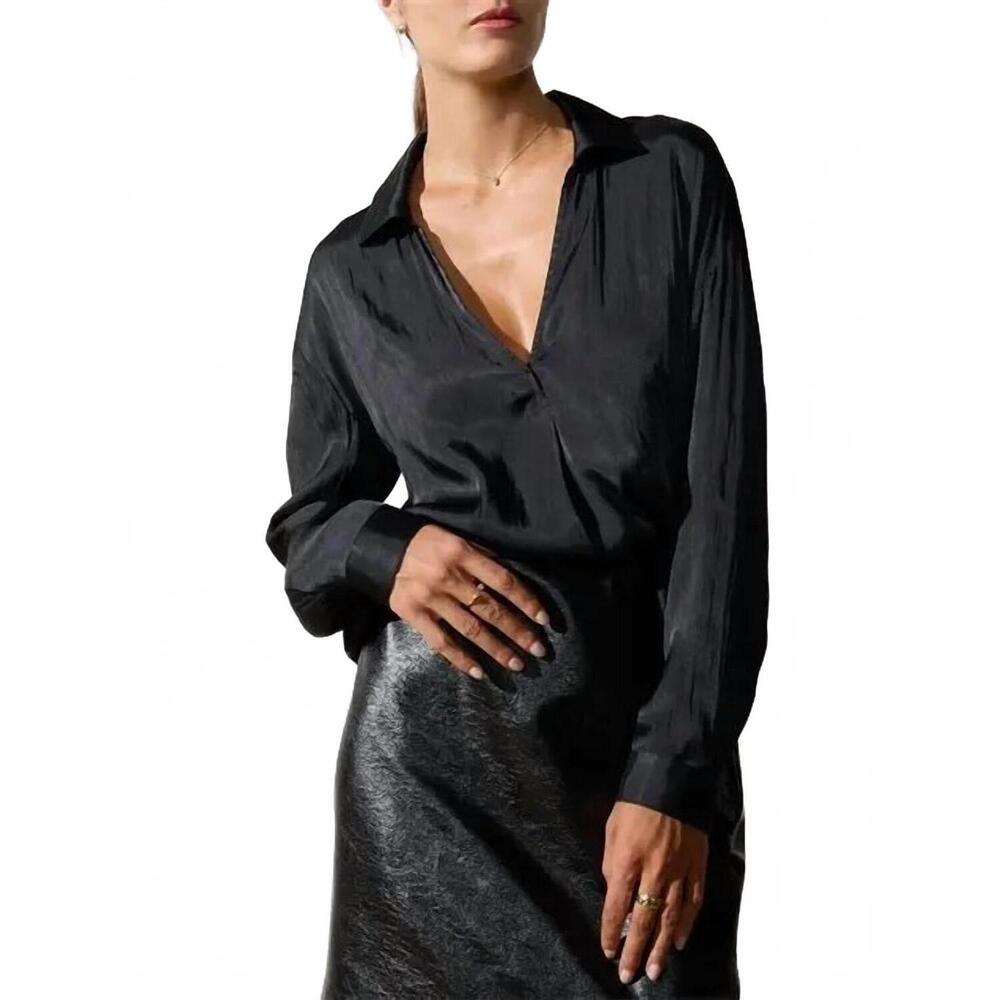 NEW BROCHU WALKER hailee blouse in black